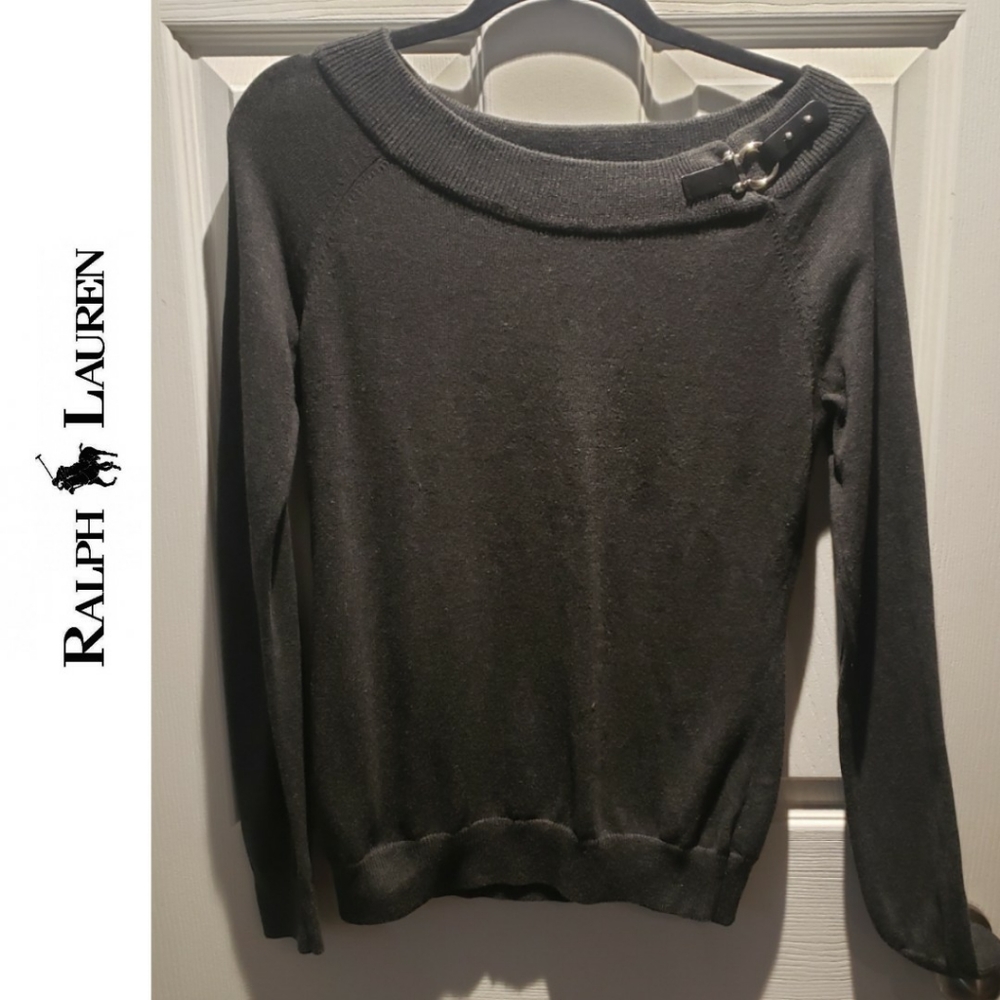 Lauren Ralph Lauren Grey Boatneck Sweater Size  M